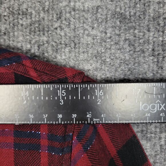 RAILS Hunter Red Plaid Metallic Long Sleeve Collared Button Up Top SIZE MEDIUM - Picture 5 of 10